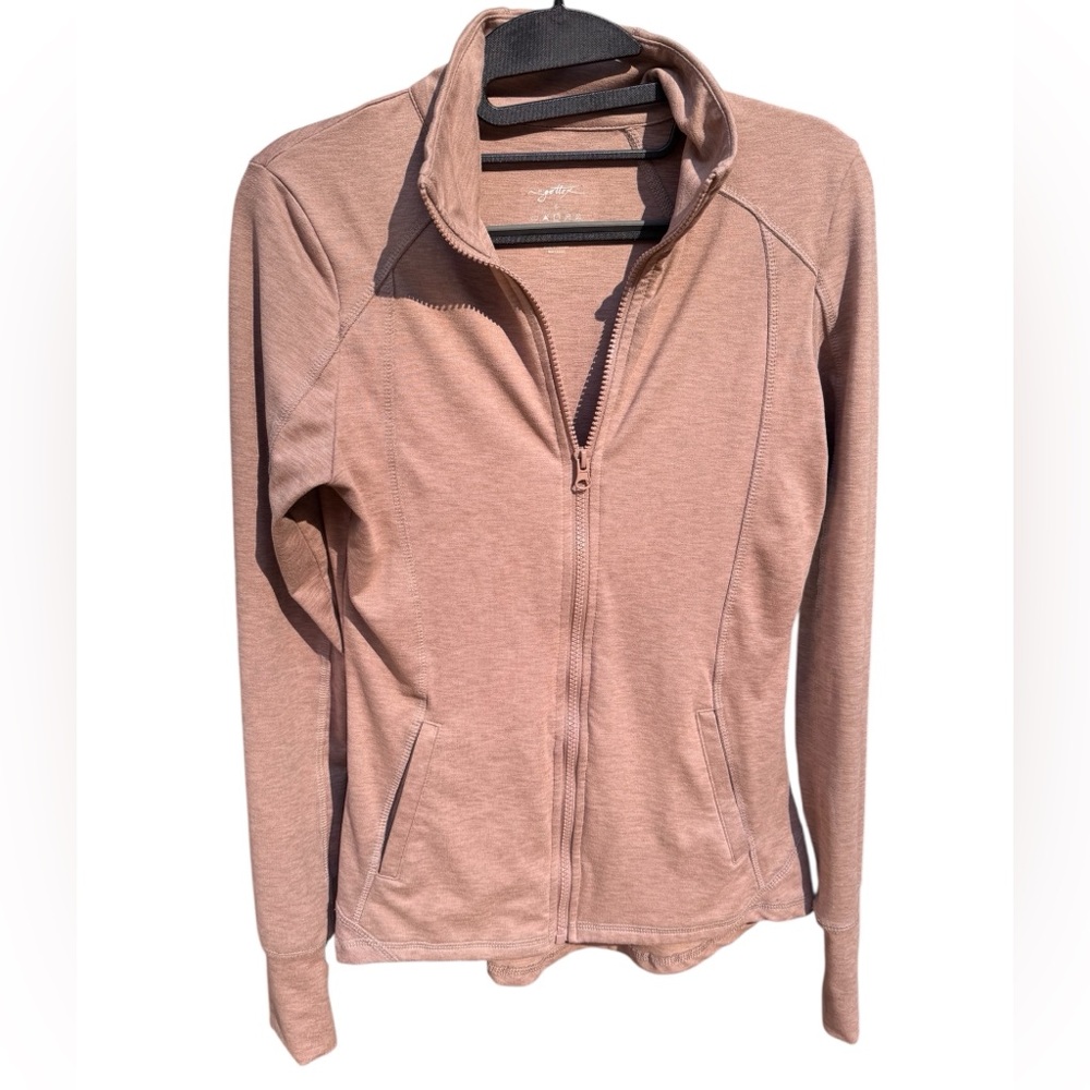 X by Gottex Taupe/Mocha Color Full-Zip Jacket With thumb holes size small